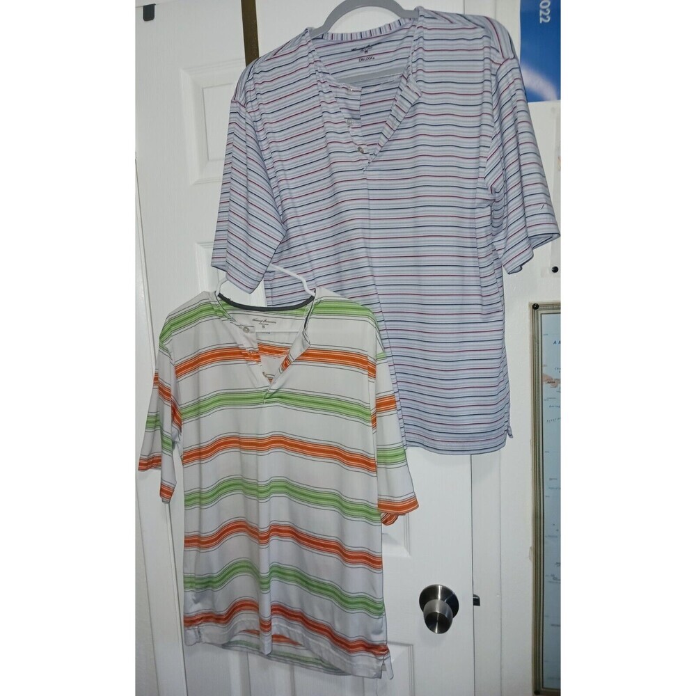 Tommy Armour Mens Dri-Logic Golf Short Sleeve Polo No Collar Shirts Med Lot Of 2